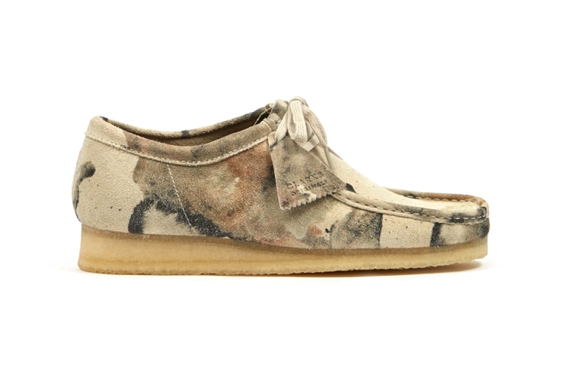 Clarks Originals Wallabee Off White Camo moccasin footwear shoes Triangle Tag Camoflague Water Resistant English Stead Suede Crepe Rubber Sole boots trainers leather fall winter 2020