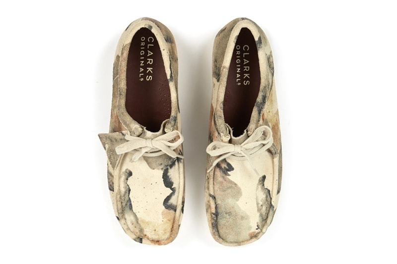Clarks Originals Wallabee Off White Camo moccasin footwear shoes Triangle Tag Camoflague Water Resistant English Stead Suede Crepe Rubber Sole boots trainers leather fall winter 2020
