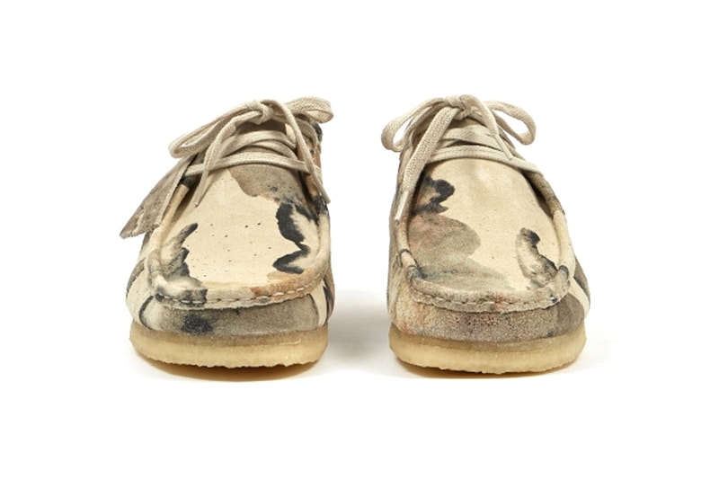 Clarks Originals Wallabee Off White Camo moccasin footwear shoes Triangle Tag Camoflague Water Resistant English Stead Suede Crepe Rubber Sole boots trainers leather fall winter 2020