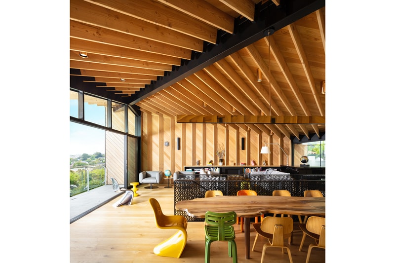 Clive Wilkinson Architects Self-Designed Los Angeles Home Wood Black Zinc Concrete Stilts Douglas Fir Spaceship 