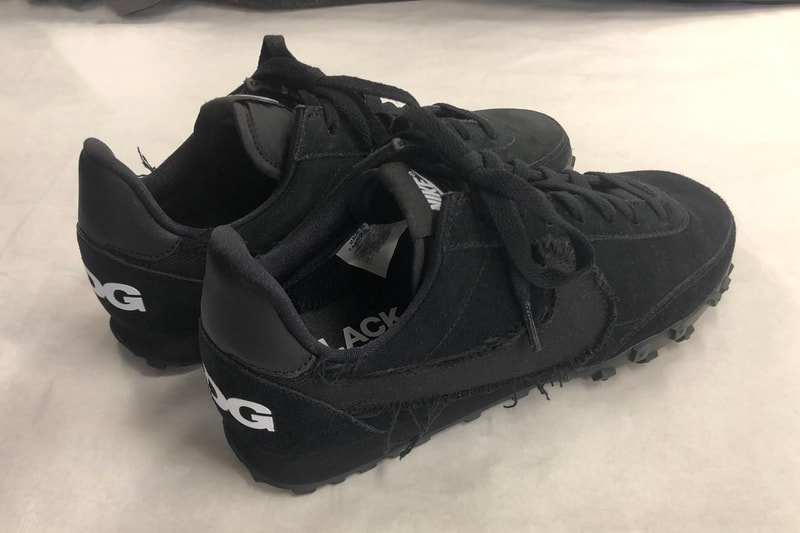 comme des garcons nike waffle racer 2020 black white release date info photos price