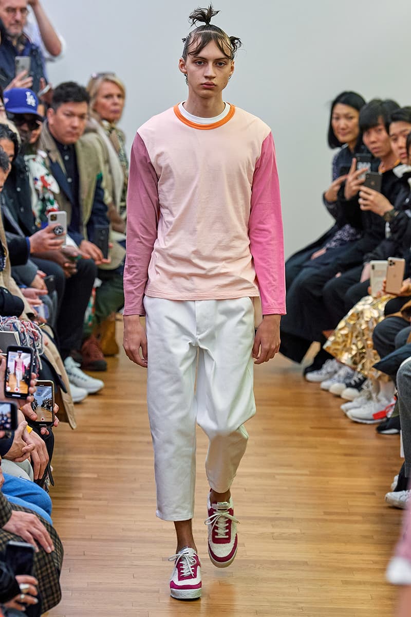 COMME des GARÇONS SHIRT Paris Fashion Week Men's Fall/Winter 2020 Runway Show Looks ASICS GEL-LYTE 3 Footwear Rei Kawakubo PFW FW20 Menswear Tailoring Shirts Patchwork Reports Futura