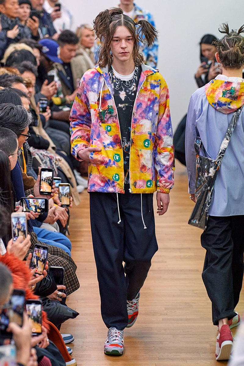 COMME des GARÇONS SHIRT Paris Fashion Week Men's Fall/Winter 2020 Runway Show Looks ASICS GEL-LYTE 3 Footwear Rei Kawakubo PFW FW20 Menswear Tailoring Shirts Patchwork Reports Futura