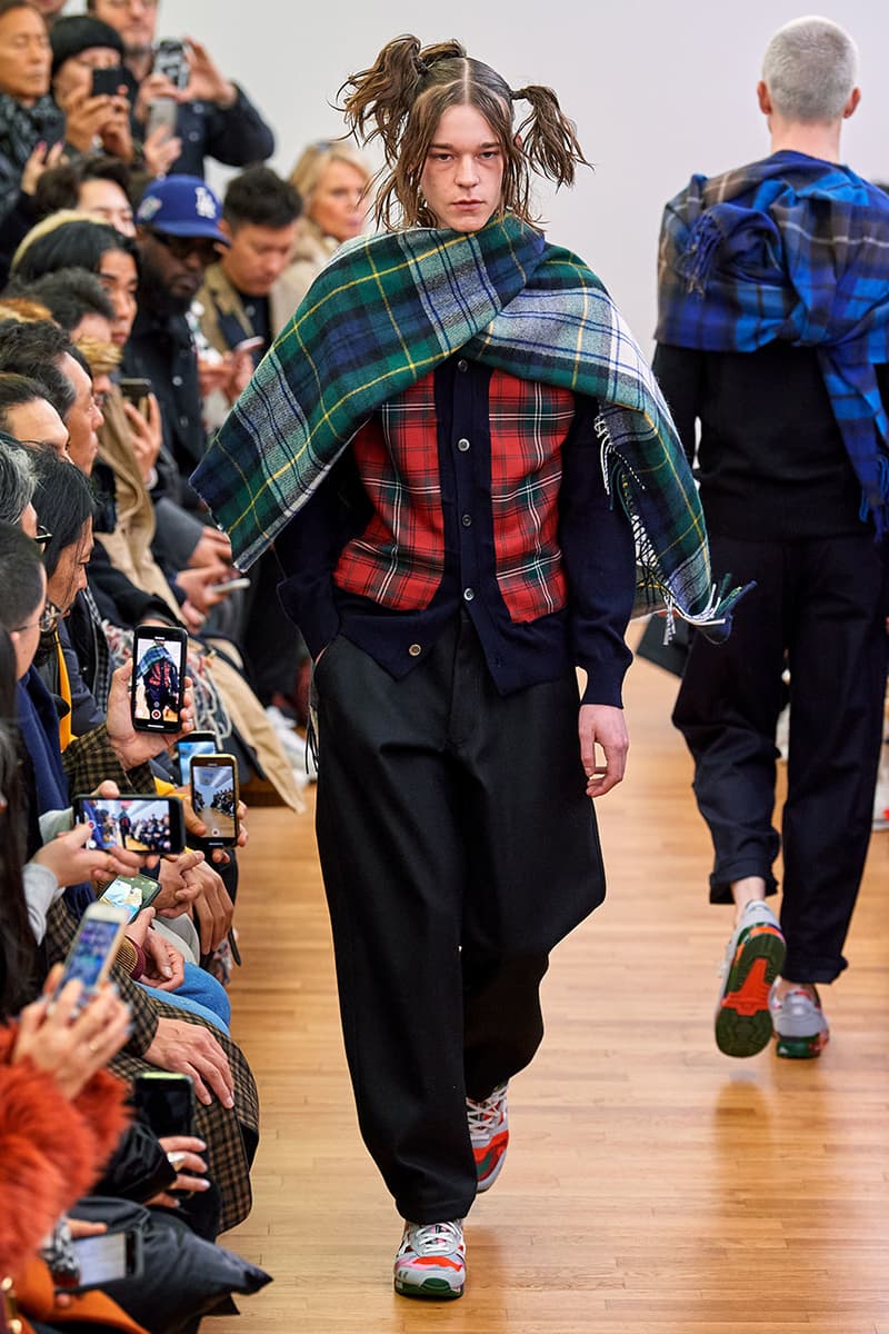 COMME des GARÇONS SHIRT Paris Fashion Week Men's Fall/Winter 2020 Runway Show Looks ASICS GEL-LYTE 3 Footwear Rei Kawakubo PFW FW20 Menswear Tailoring Shirts Patchwork Reports Futura