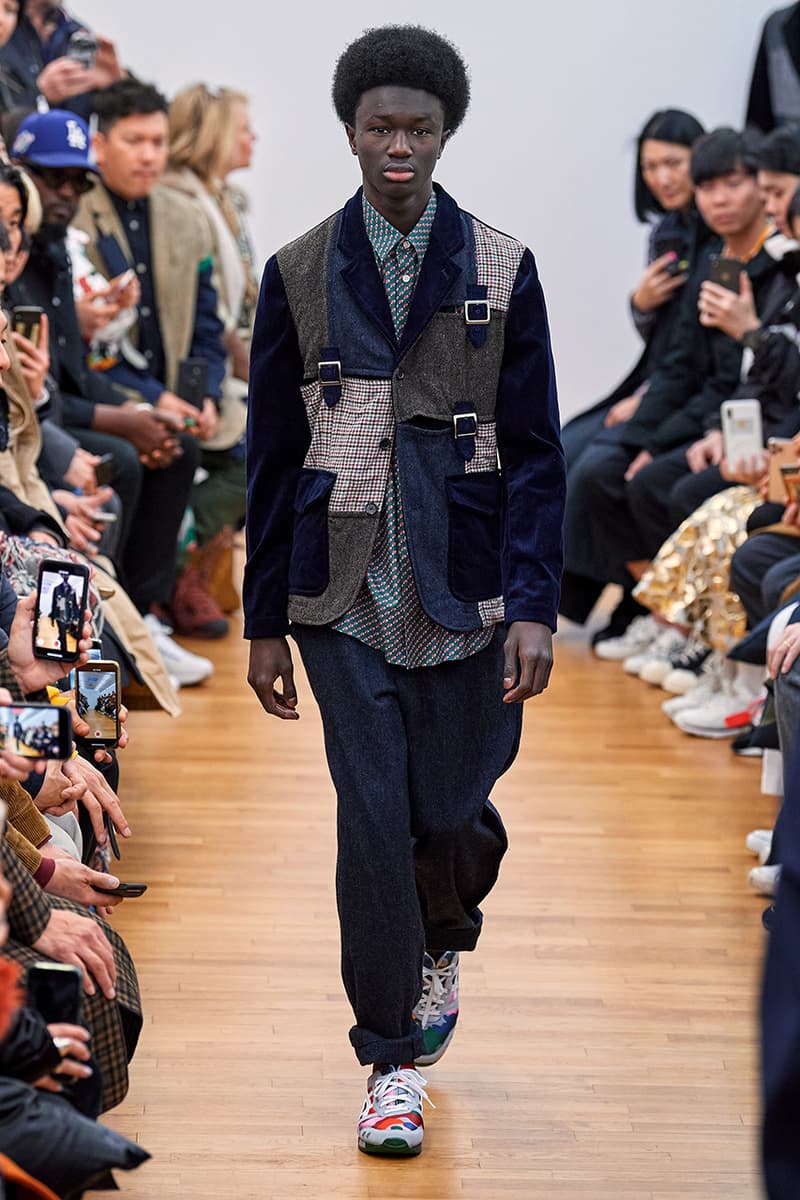 COMME des GARÇONS SHIRT Paris Fashion Week Men's Fall/Winter 2020 Runway Show Looks ASICS GEL-LYTE 3 Footwear Rei Kawakubo PFW FW20 Menswear Tailoring Shirts Patchwork Reports Futura