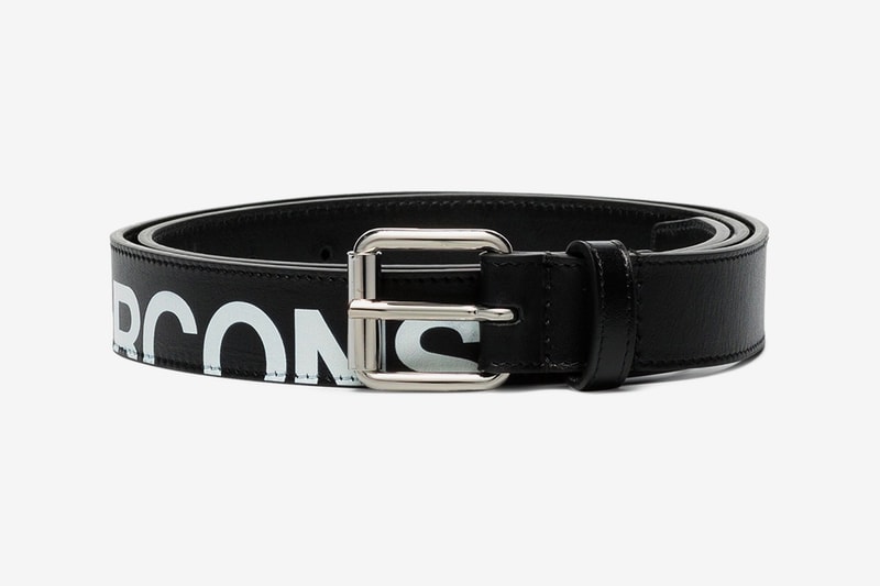 COMME des GARCONS Wallet Leather Logo Belt accessories buckle logomania branding rei kawakubo wallet pants treated cdg strap girdle band waist loop fasten silver tone hardware