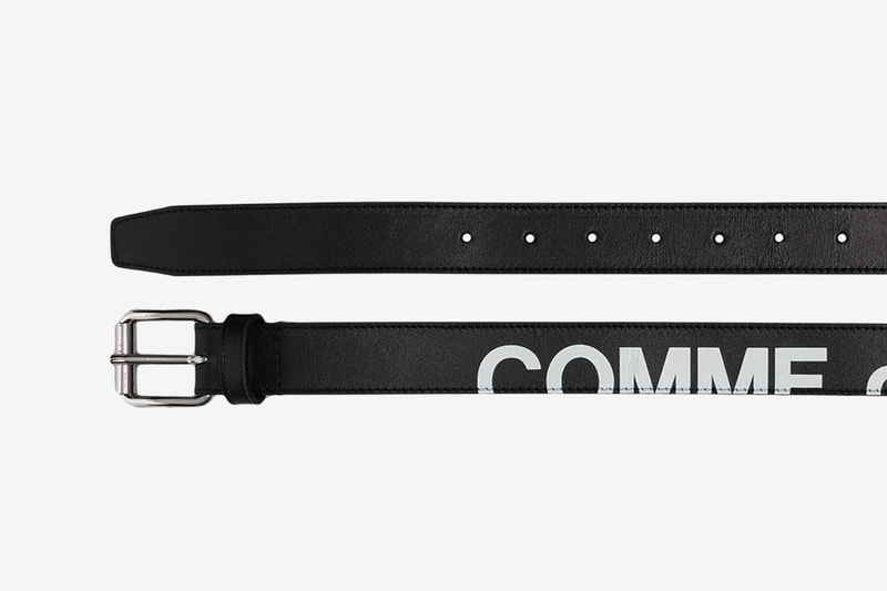 COMME des GARCONS Wallet Leather Logo Belt accessories buckle logomania branding rei kawakubo wallet pants treated cdg strap girdle band waist loop fasten silver tone hardware