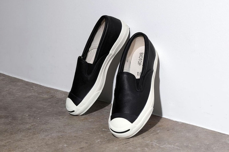 Converse Japan for BIOTOP Leather Jack Purcell Sneakers black grain adam et rope january 2020 release date info buy colorway 2 exclusive slip on