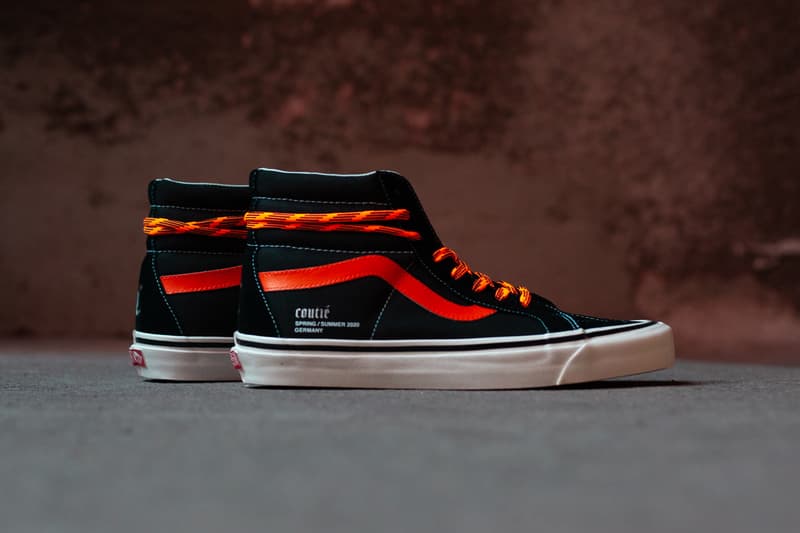 coutie vans old skool sk8 hi old c logo black orange white silver release date info photos price