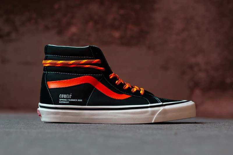 coutie vans old skool sk8 hi old c logo black orange white silver release date info photos price