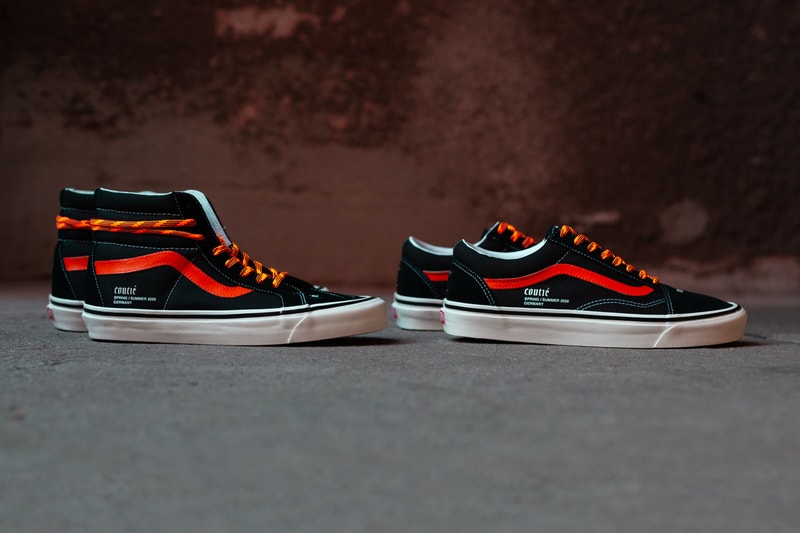 coutie vans old skool sk8 hi old c logo black orange white silver release date info photos price