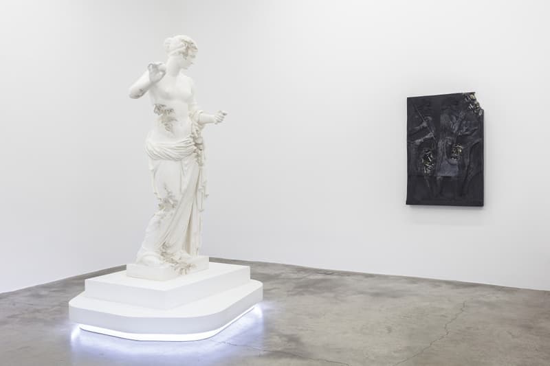 Look Inside Daniel Arsham "Paris, 3020" at Galerie Perrotin Closer View New York Sculpture Busts Exhibition France Réunion des Musées Nationaux 'Fictional Archaeology'