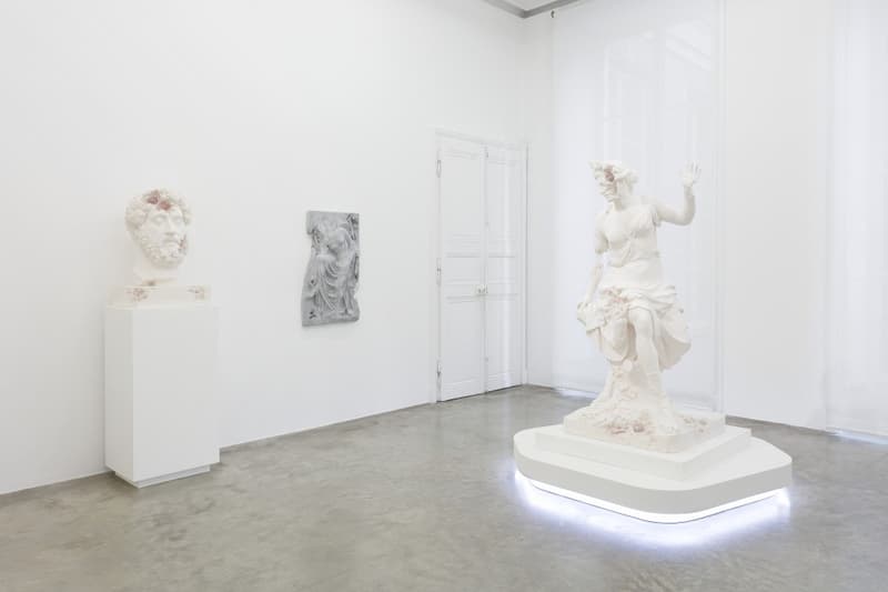 Look Inside Daniel Arsham "Paris, 3020" at Galerie Perrotin Closer View New York Sculpture Busts Exhibition France Réunion des Musées Nationaux 'Fictional Archaeology' 