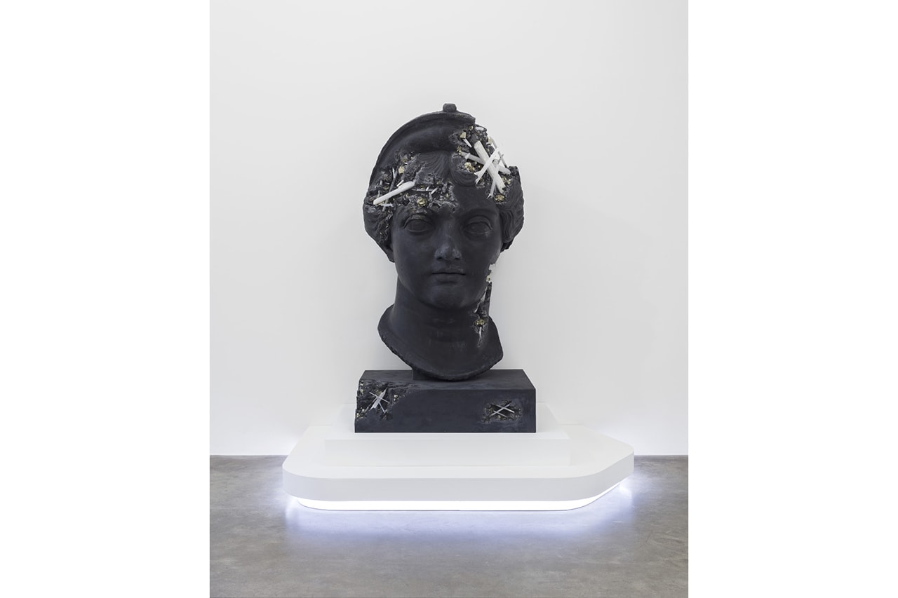 Look Inside Daniel Arsham "Paris, 3020" at Galerie Perrotin Closer View New York Sculpture Busts Exhibition France Réunion des Musées Nationaux 'Fictional Archaeology' 
