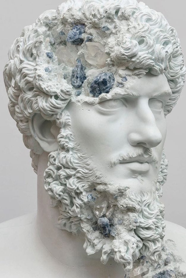 daniel arsham galerie perrotin paris exhibition sculptures cast 