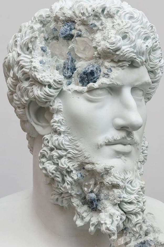 daniel arsham galerie perrotin paris exhibition sculptures cast