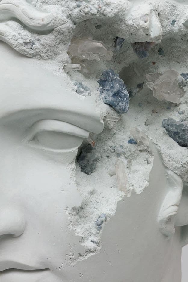 daniel arsham galerie perrotin paris exhibition sculptures cast 