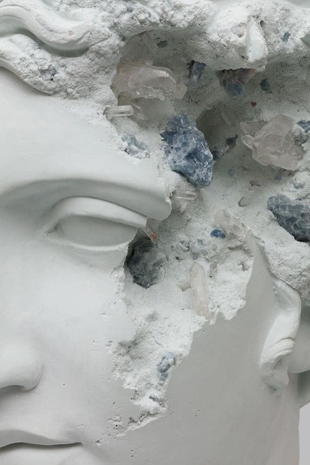 daniel arsham galerie perrotin paris exhibition sculptures cast
