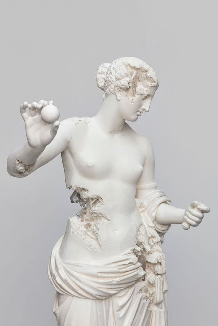 daniel arsham galerie perrotin paris exhibition sculptures cast