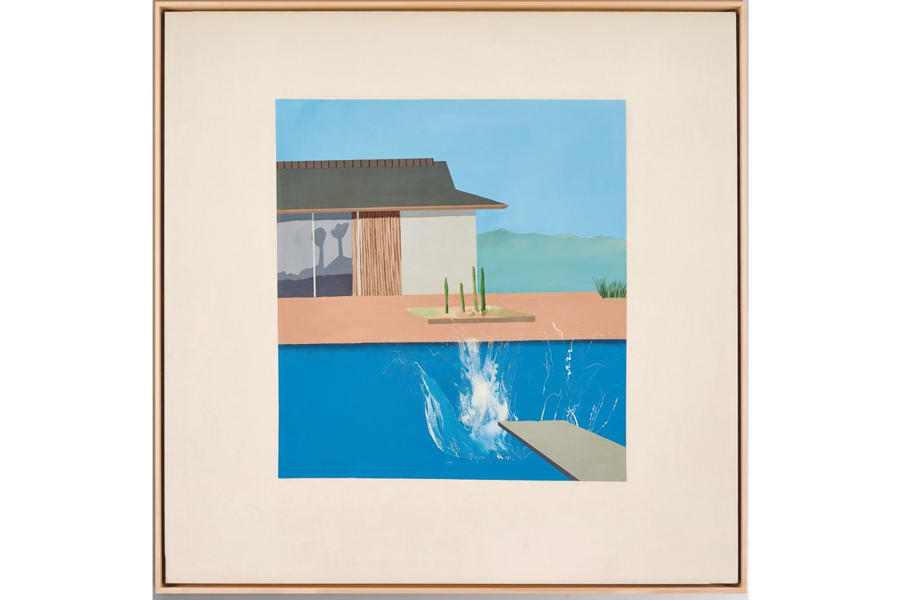 David Hockney 'The Splash' Sotheby's Auction London Painting California Swimming Pool Diving Board Turquoise House 