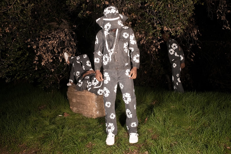 denim tears tremaine emory release information levi's trucker 501 jean jacket plantation hat cotton wreath kara walker slavery video buy cop purchase watch stream