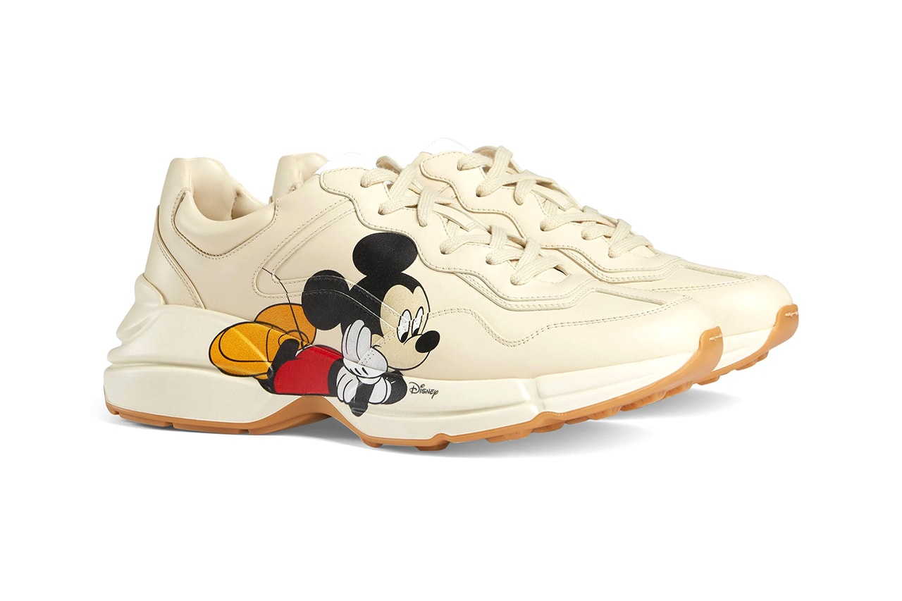 Disney x Gucci Chinese New Year Sneaker Footwear Release Information Mickey Mouse Rhyton Ace Slip On Slide GG Motif Cartoon Graphic Chinese New Year Capsule Collection Alessandro Michele