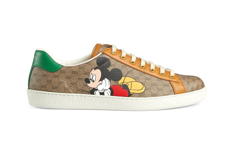 Gucci Women's X Disney Mickey Mouse Rhyton Leather Mid-top Trainers in  White