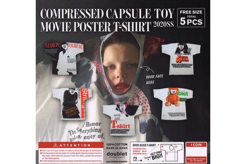 DOUBLET Movie Poster T shirt Spring Summer 2020 Japanese strangest comfort Masayuki Ino gachapon capsule compression mystery ball tee graphics scarface it a clockwork orange Trainspotting Ted