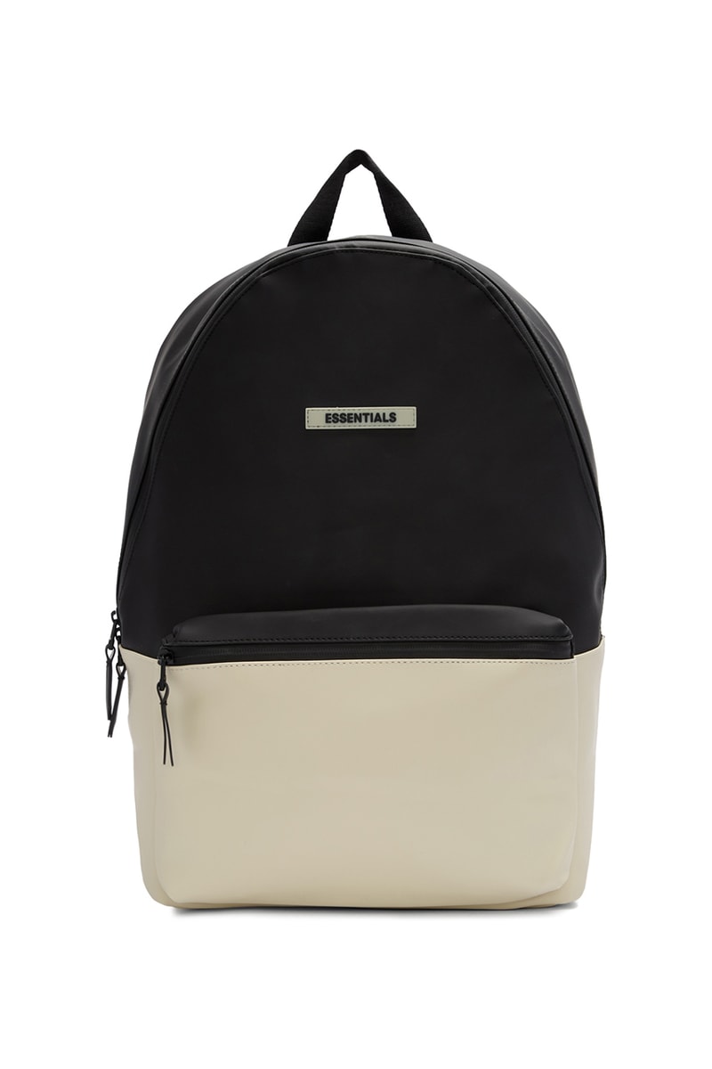 Fear of God ESSENTIALS Bag Collection Release SSENSE Shop Cop Online Drops Jerry Lorenzo Backpack Rucksack Duffle Bag Tote Waist Belt Straps Canvas Coated Cream Black Tonal