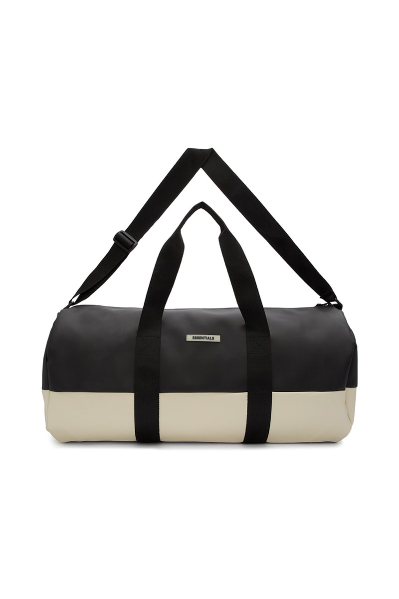 Fear of God ESSENTIALS Bag Collection Release SSENSE Shop Cop Online Drops Jerry Lorenzo Backpack Rucksack Duffle Bag Tote Waist Belt Straps Canvas Coated Cream Black Tonal