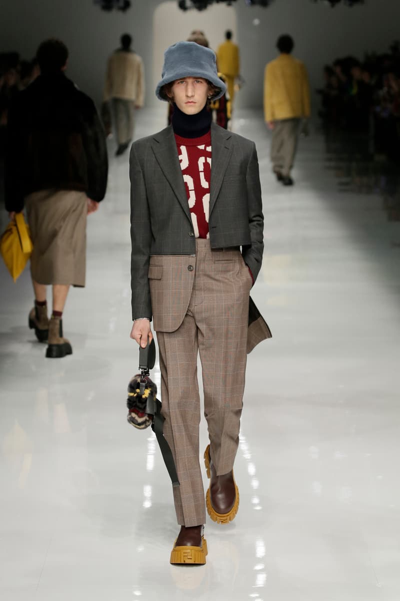 fendi fall winter 2020 mens collection runway show images silvia venturini creative director anrealage collaboration 