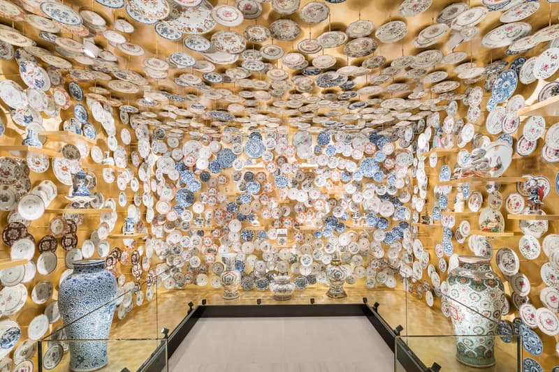 Fondazione Prada "The Porcelain Room" Exhibition Chinese Porcelain Plates Bowls Fish Lettuce Crabs Chickens