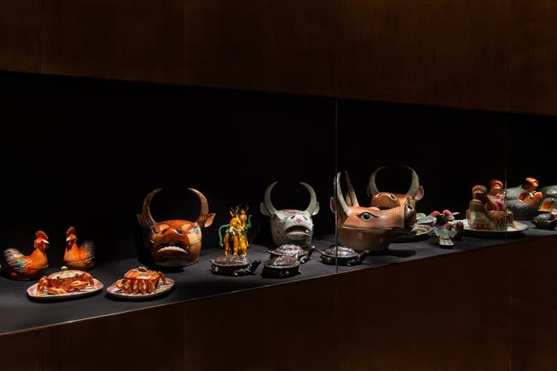 Fondazione Prada "The Porcelain Room" Exhibition Chinese Porcelain Plates Bowls Fish Lettuce Crabs Chickens