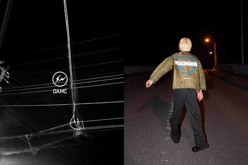 fragment design x OAMC Capsule Collection Lookbook Hiroshi Fujiwara Vintage Peacemaker Liner U.S. military surplus M-65 field jacket crewneck hoodie sweatshirt Italian cotton fleece T-shirts customized surplus Swiss Army bottle www.charitywater.org Luke Meier and Arnaud Faeh