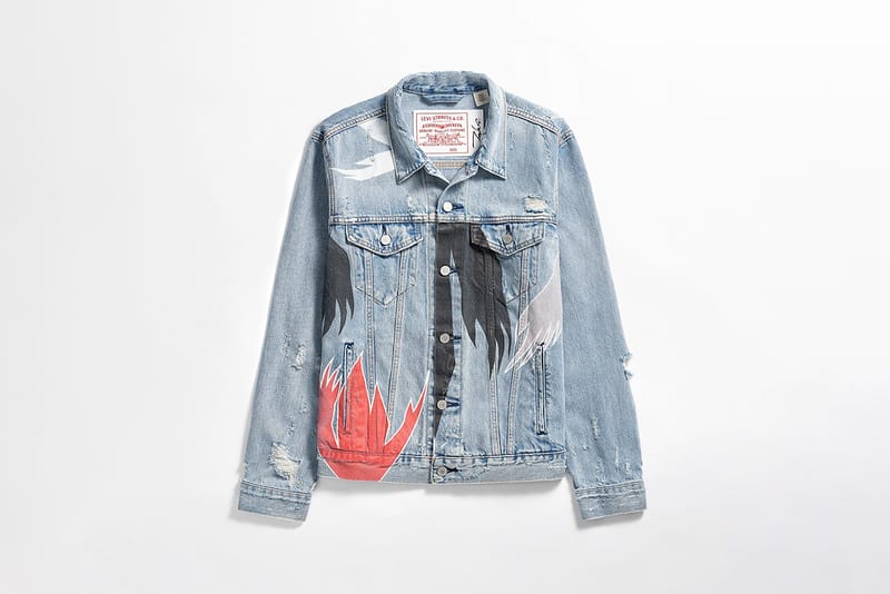 levi's the trucker neon green denim jacket