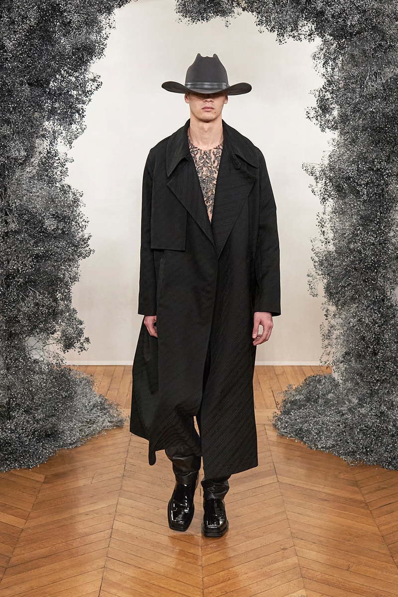 Givenchy FW20 Paris Fashion Week Menswear Show jewelry brooches pins charms los angeles india sweaters tailoring slimline blazers trench coats hardware