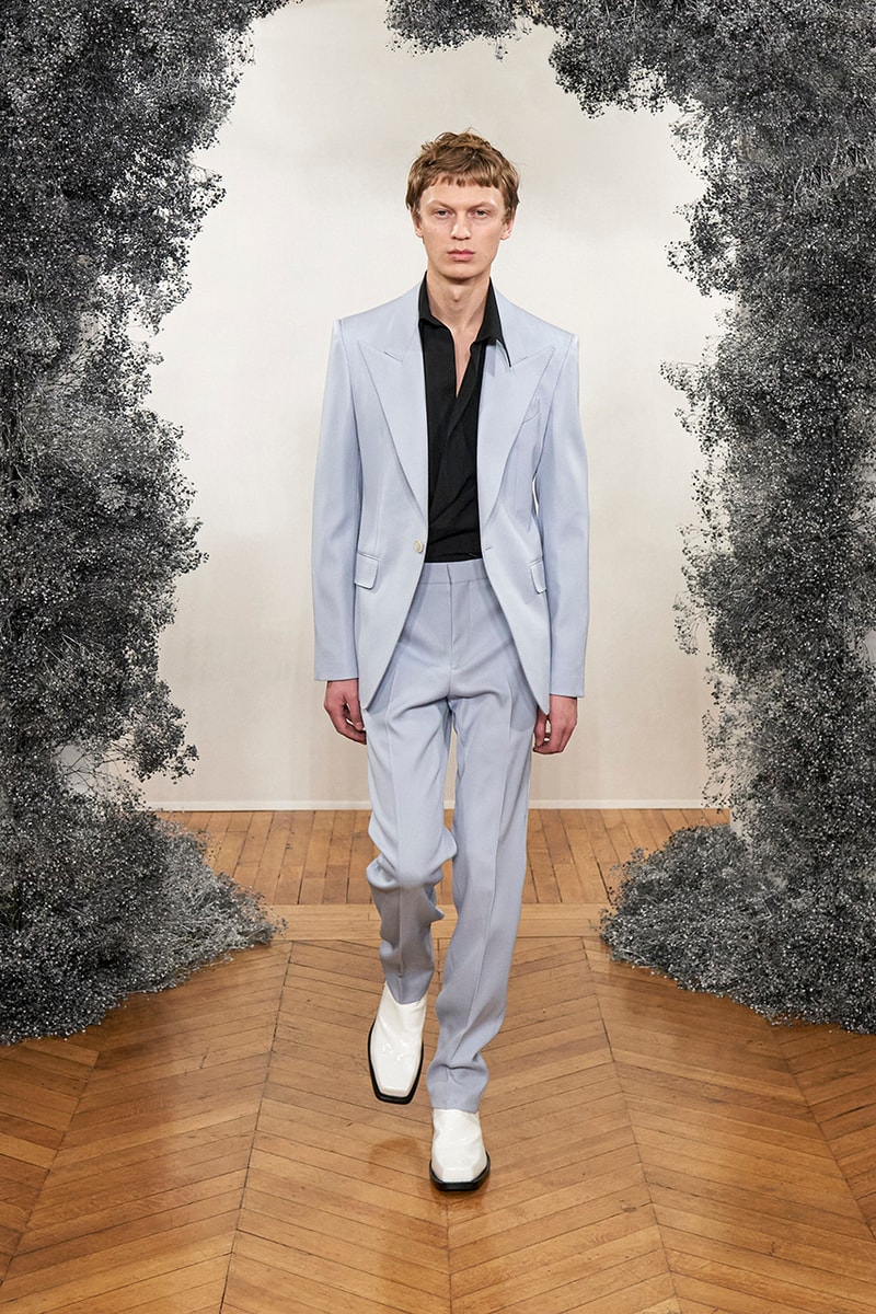 Givenchy FW20 Paris Fashion Week Menswear Show jewelry brooches pins charms los angeles india sweaters tailoring slimline blazers trench coats hardware