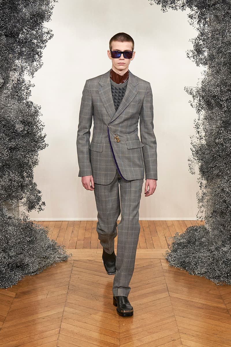 Givenchy FW20 Paris Fashion Week Menswear Show jewelry brooches pins charms los angeles india sweaters tailoring slimline blazers trench coats hardware