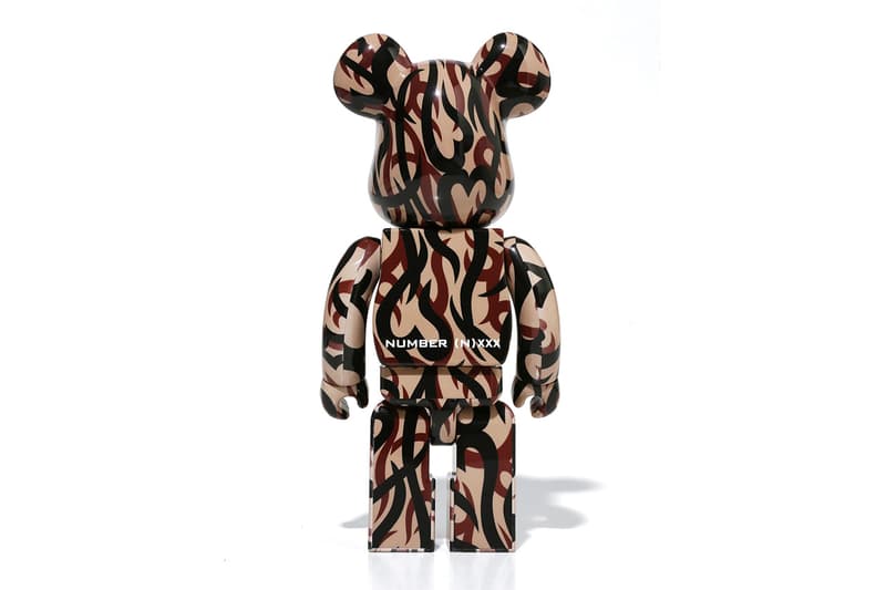 GOD SELECTION XXX x NUMBER (N)INE BE@RBRICKS, Hoodie collaboration medicom toy january 25 2020 release date tribal camouflage pattern NUMBER (N)XXX