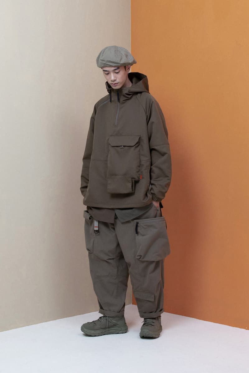 goopimade third anniversary collection layers 03 lookbook utility pullover jacket long shirt military pants teflon coating 