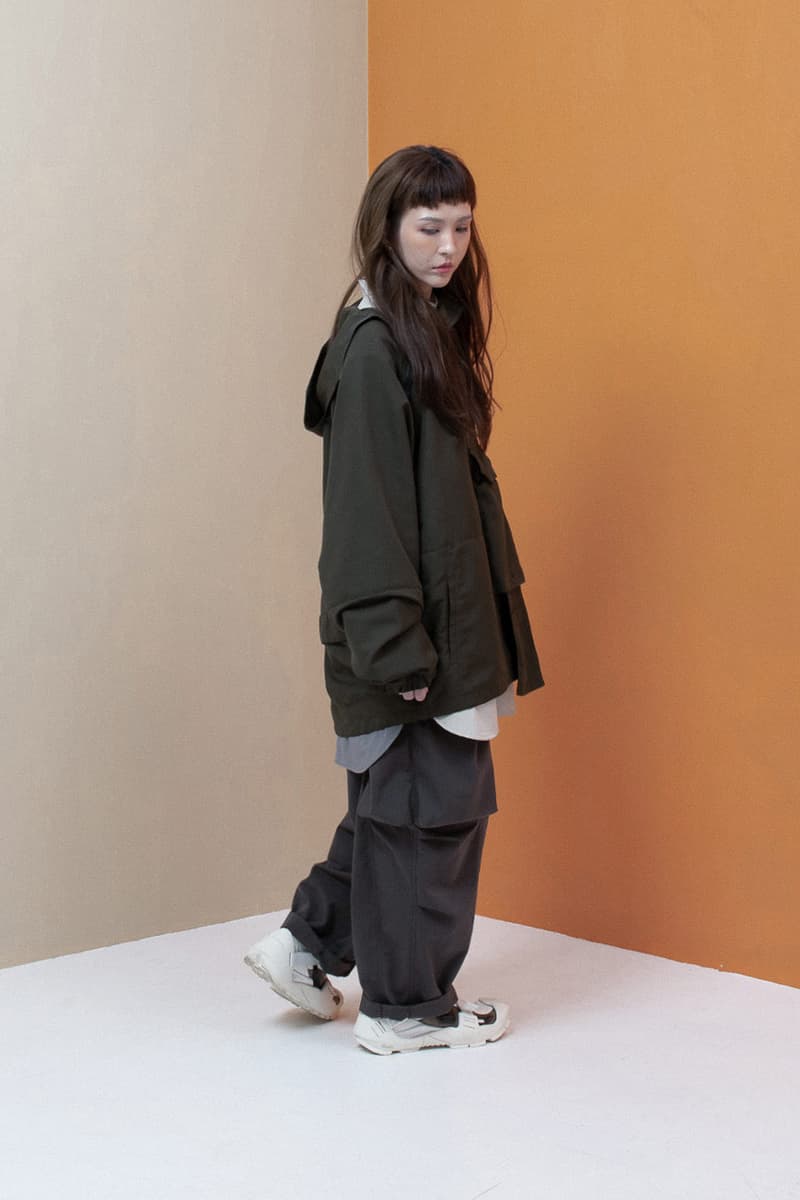 goopimade third anniversary collection layers 03 lookbook utility pullover jacket long shirt military pants teflon coating