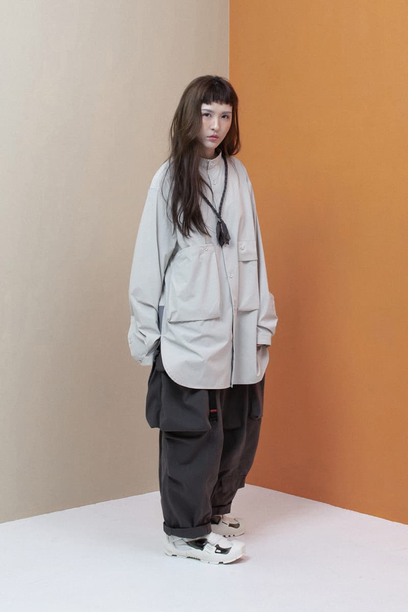 goopimade third anniversary collection layers 03 lookbook utility pullover jacket long shirt military pants teflon coating
