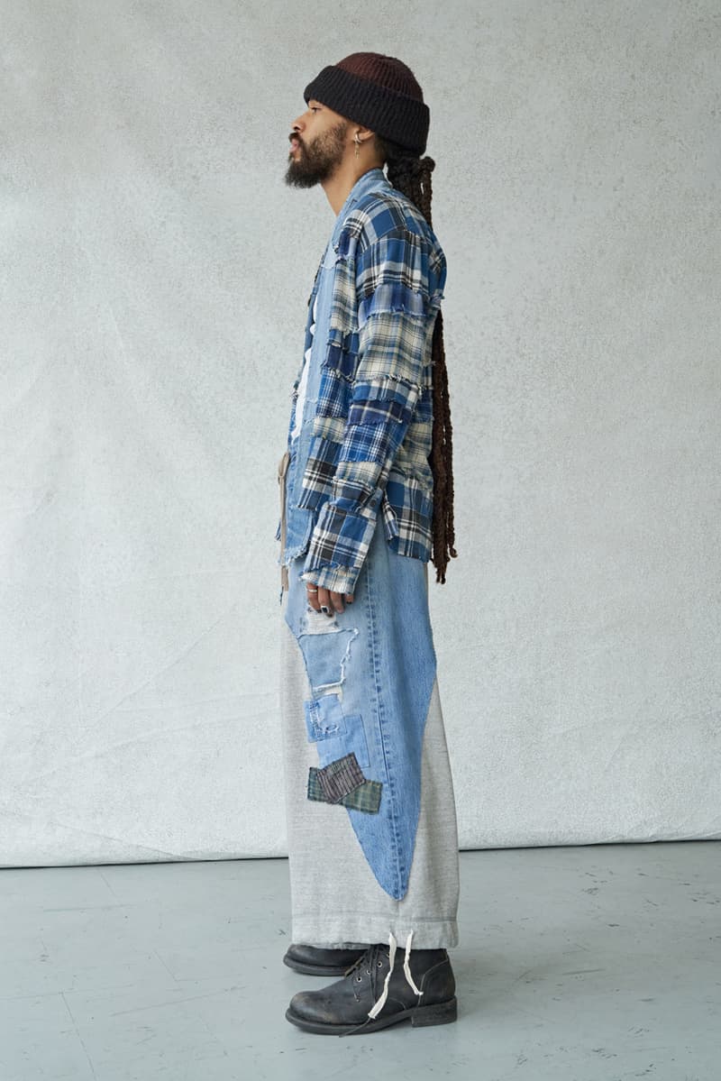 Greg Lauren Fall/Winter 2020 Lookbook Collection SCRAPS SCRAPWORK Jackets Knitwear Trousers Jumpsuits Coats Denim Houndstooth Blankets Tents Shirts Camouflage