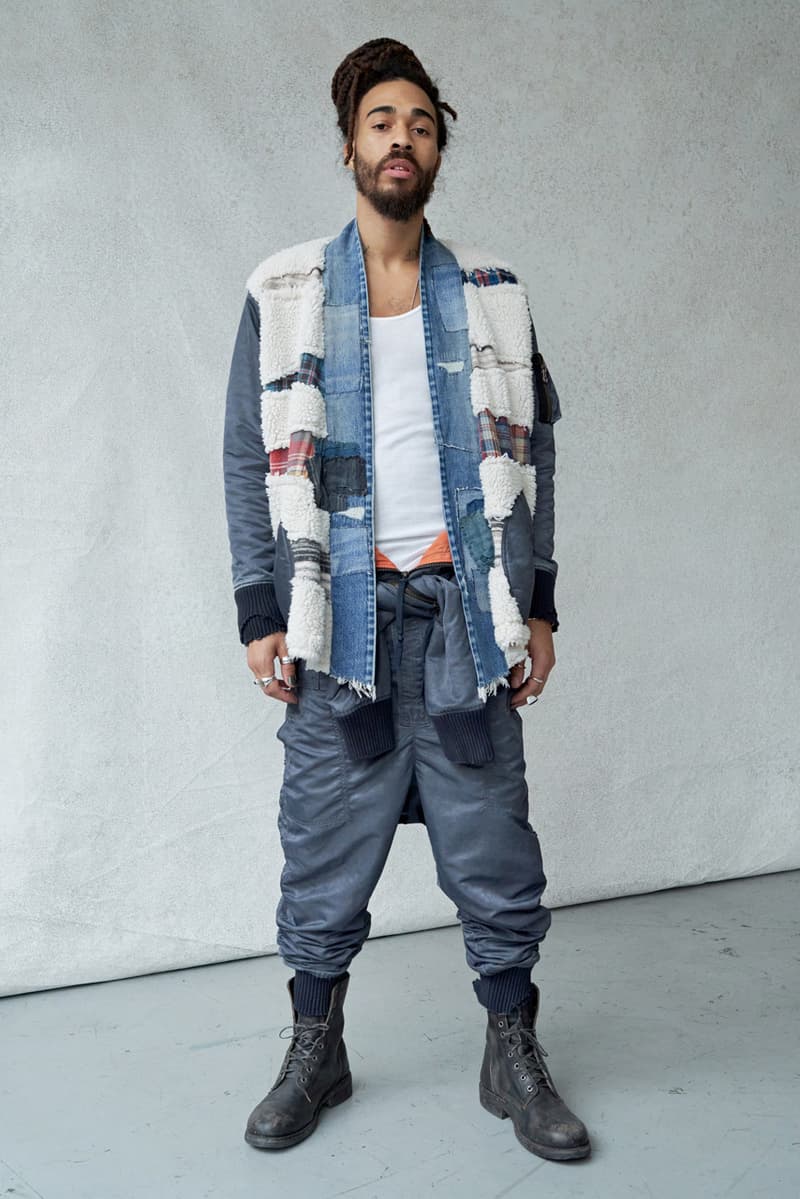 Greg Lauren Fall/Winter 2020 Lookbook Collection SCRAPS SCRAPWORK Jackets Knitwear Trousers Jumpsuits Coats Denim Houndstooth Blankets Tents Shirts Camouflage