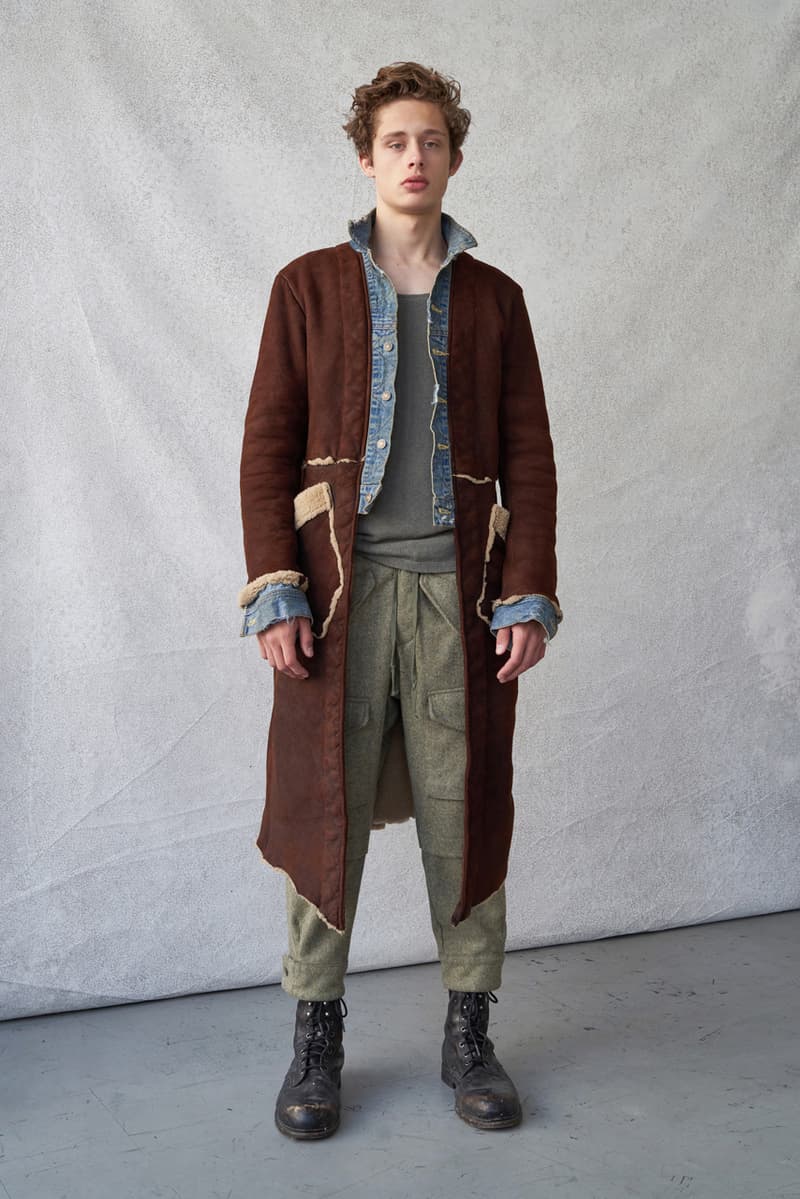 Greg Lauren Fall/Winter 2020 Lookbook Collection SCRAPS SCRAPWORK Jackets Knitwear Trousers Jumpsuits Coats Denim Houndstooth Blankets Tents Shirts Camouflage