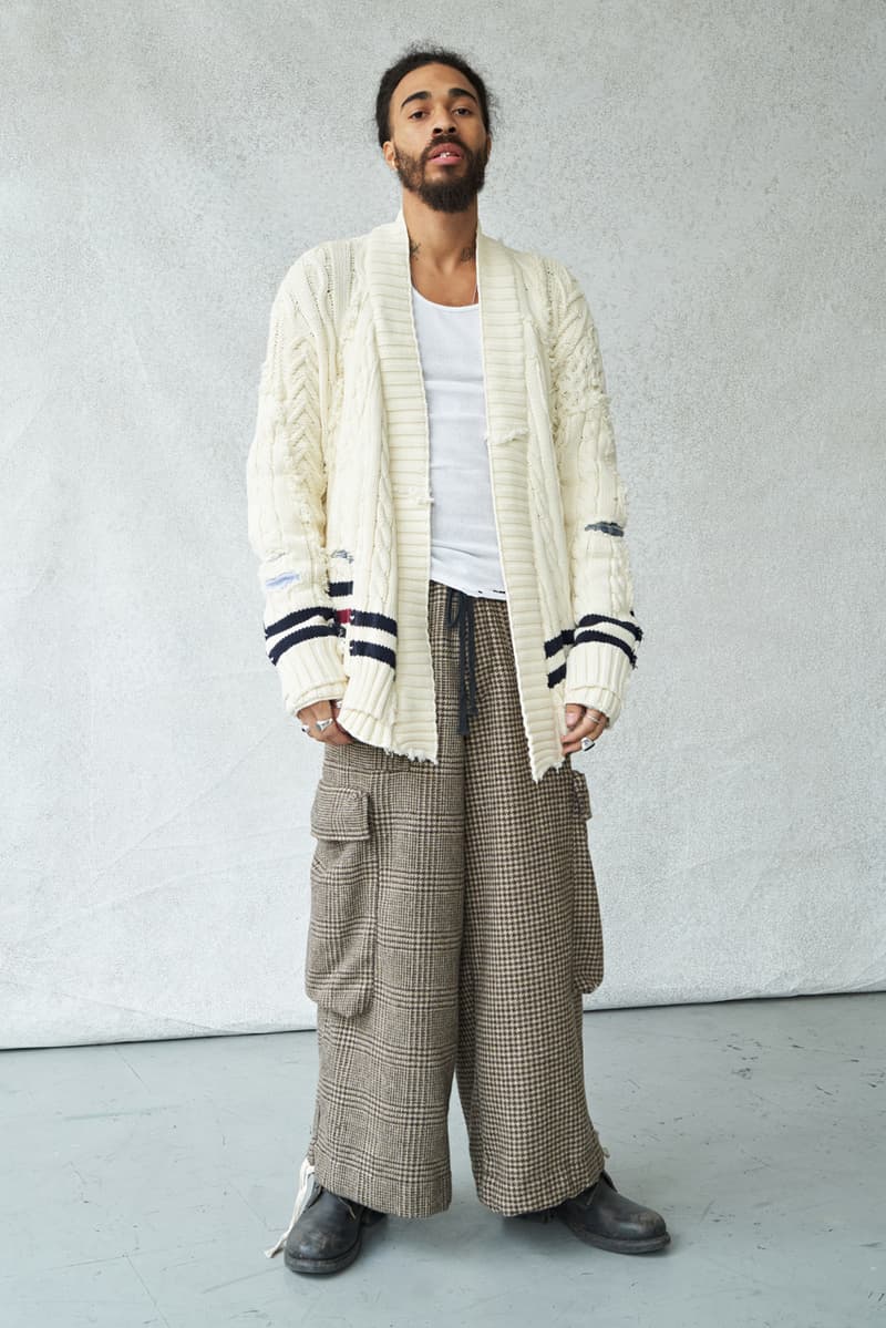 Greg Lauren Fall/Winter 2020 Lookbook Collection SCRAPS SCRAPWORK Jackets Knitwear Trousers Jumpsuits Coats Denim Houndstooth Blankets Tents Shirts Camouflage