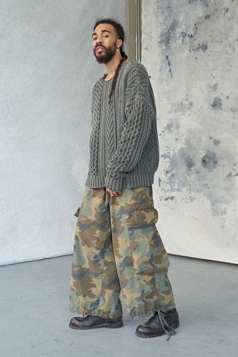 Greg Lauren Fall/Winter 2020 Lookbook Collection SCRAPS SCRAPWORK Jackets Knitwear Trousers Jumpsuits Coats Denim Houndstooth Blankets Tents Shirts Camouflage