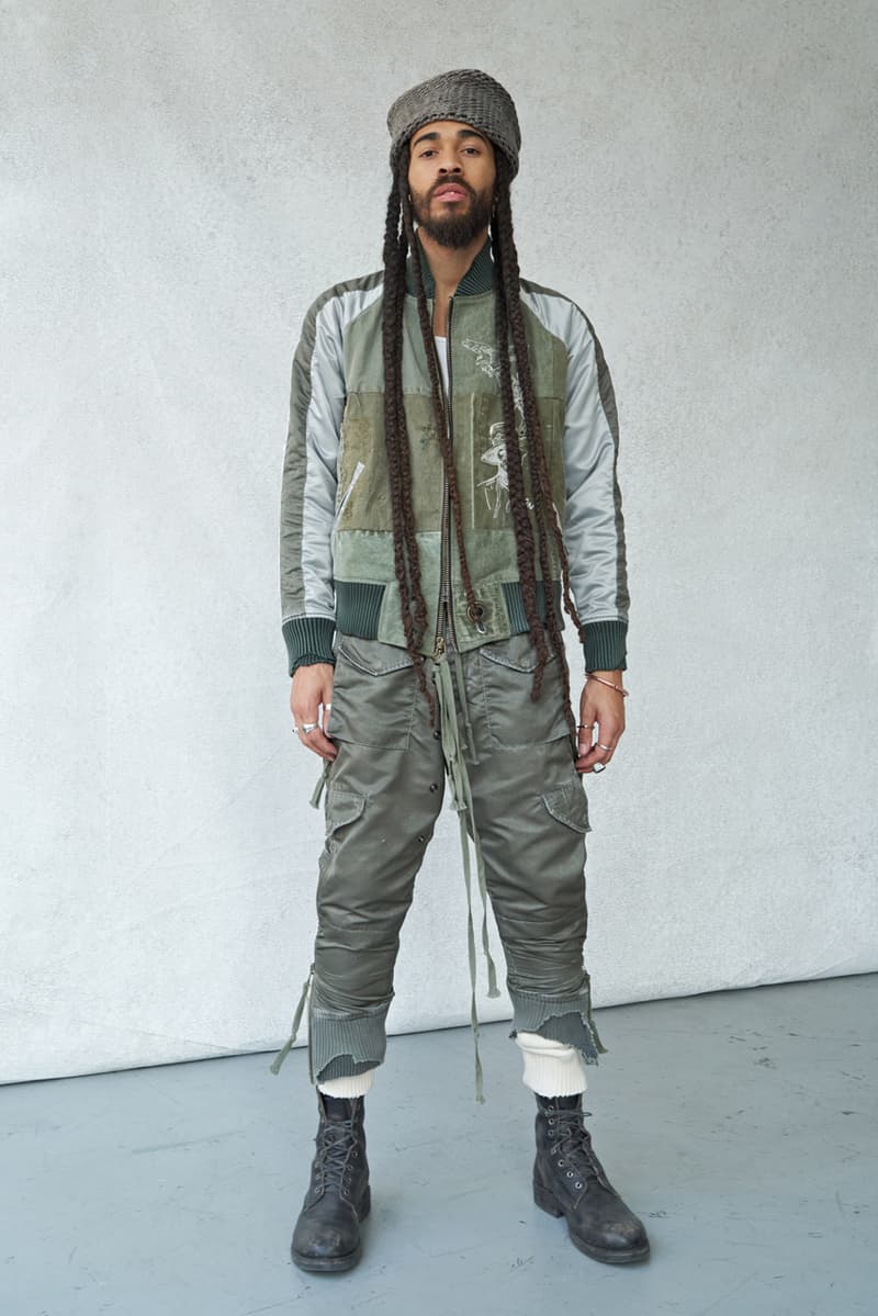 Greg Lauren Fall/Winter 2020 Lookbook Collection SCRAPS SCRAPWORK Jackets Knitwear Trousers Jumpsuits Coats Denim Houndstooth Blankets Tents Shirts Camouflage