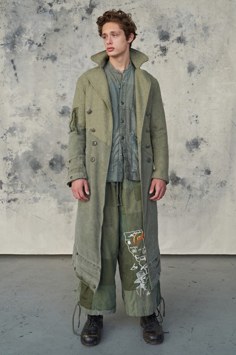 Greg Lauren Fall/Winter 2020 Lookbook Collection SCRAPS SCRAPWORK Jackets Knitwear Trousers Jumpsuits Coats Denim Houndstooth Blankets Tents Shirts Camouflage