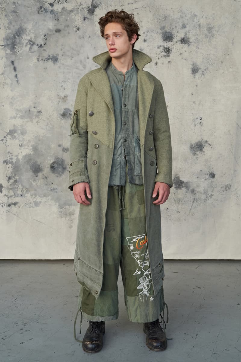 Greg Lauren Fall/Winter 2020 Lookbook Collection SCRAPS SCRAPWORK Jackets Knitwear Trousers Jumpsuits Coats Denim Houndstooth Blankets Tents Shirts Camouflage